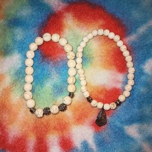 White Bracelets With Charm